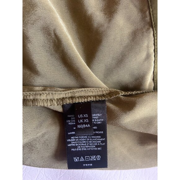 Maeve By Anthropologie XS Olive Green Tiered Velvet Dress XS - Picture 4 of 8